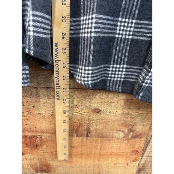 Goodfellow & Co Mens Gray & White Plaid Button-Up Flannel Shirt XL - Picture 2 of 6